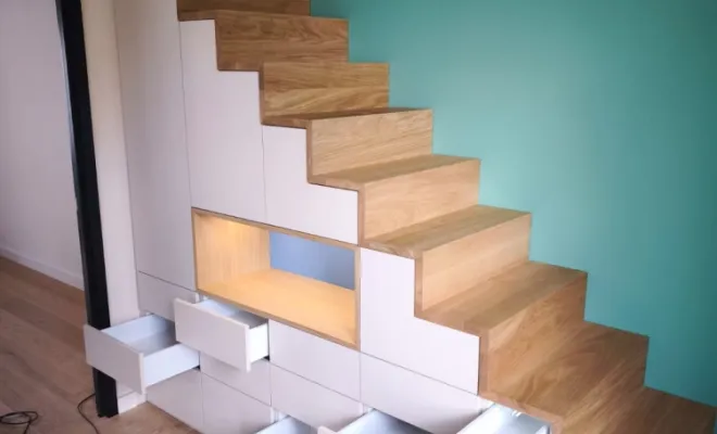 Aménagement sur mesure d'un escalier avec aménagements sous escalier à Champagne au mont d'or., Charbonnières-les-Bains, Atelier L'Art Des Choix