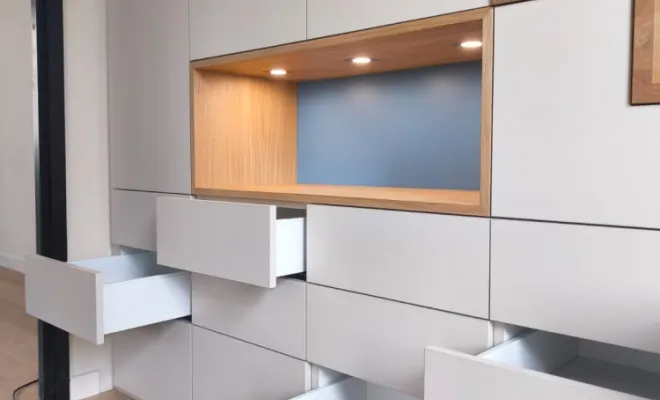 Aménagement sur mesure d'un escalier avec aménagements sous escalier à Champagne au mont d'or., Charbonnières-les-Bains, Atelier L'Art Des Choix