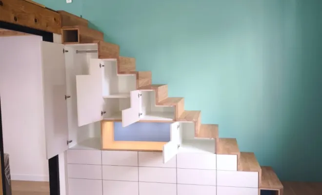Aménagement sur mesure d'un escalier avec aménagements sous escalier à Champagne au mont d'or., Charbonnières-les-Bains, Atelier L'Art Des Choix