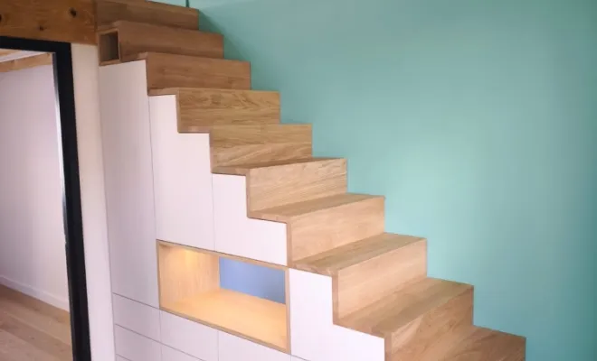 Aménagement sur mesure d'un escalier avec aménagements sous escalier à Champagne au mont d'or., Charbonnières-les-Bains, Atelier L'Art Des Choix