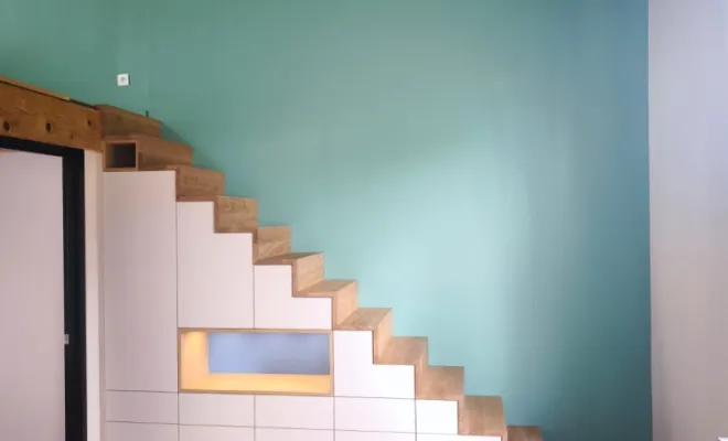 Aménagement sur mesure d'un escalier avec aménagements sous escalier à Champagne au mont d'or., Charbonnières-les-Bains, Atelier L'Art Des Choix