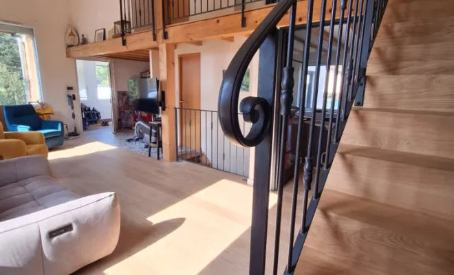 Aménagement sur mesure d'un escalier avec aménagements sous escalier à Champagne au mont d'or., Charbonnières-les-Bains, Atelier L'Art Des Choix